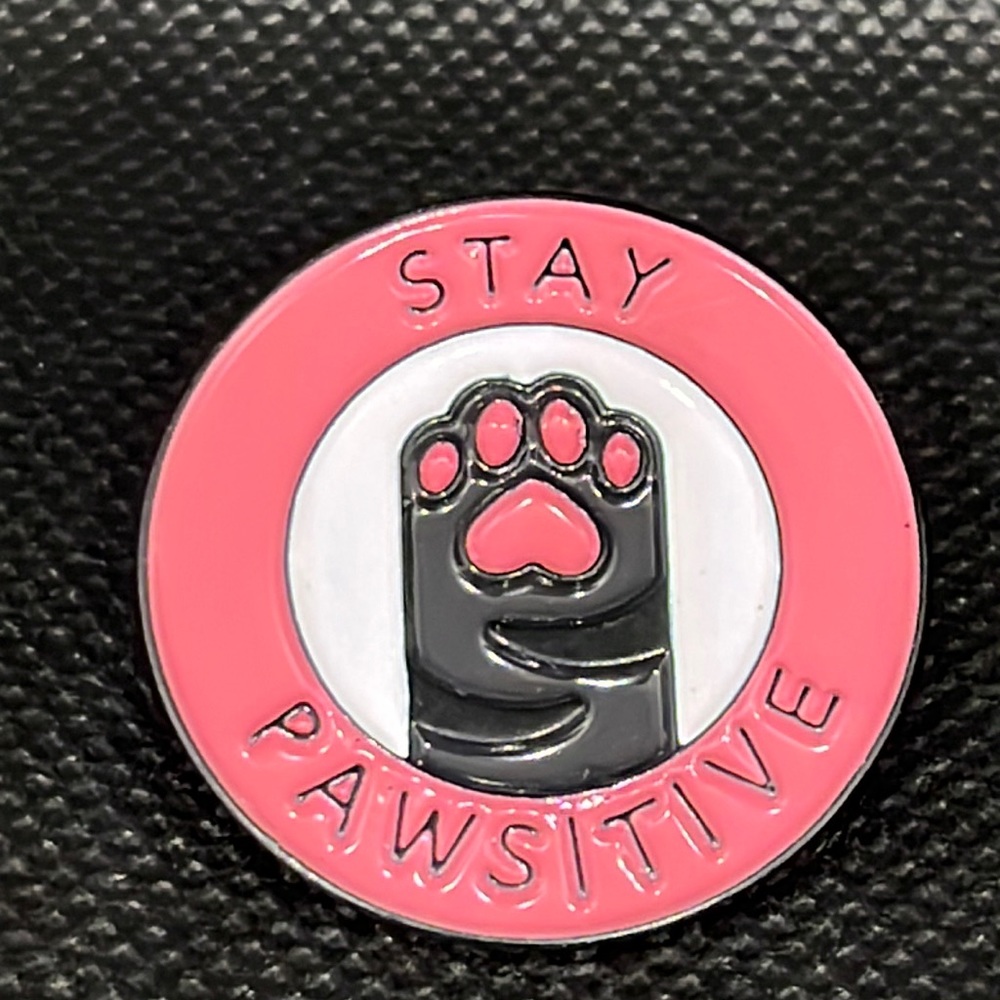 Cat Paw, Stay Pawsitive brooch lapel pin backpack‎ pin hat pin
